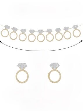 Gold & Silver Ring Garland Necklace Banner - Women Jewelry Decoration